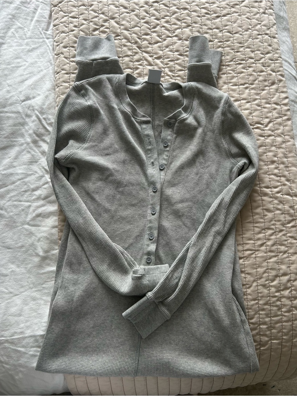 TNA - Button-Up Waffle Knit Jumpsuit